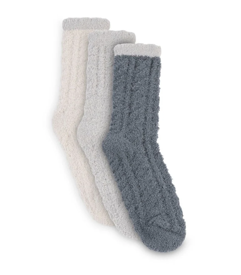 LEMON NON TERRY TOOTSIE ROLL FOAM CREW 3PK SOCKS