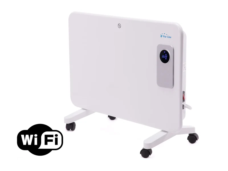 Radiatore elettrico digitale in alluminio con controllo WiFi, da parete o pavimento, con display LCD, 1000 W