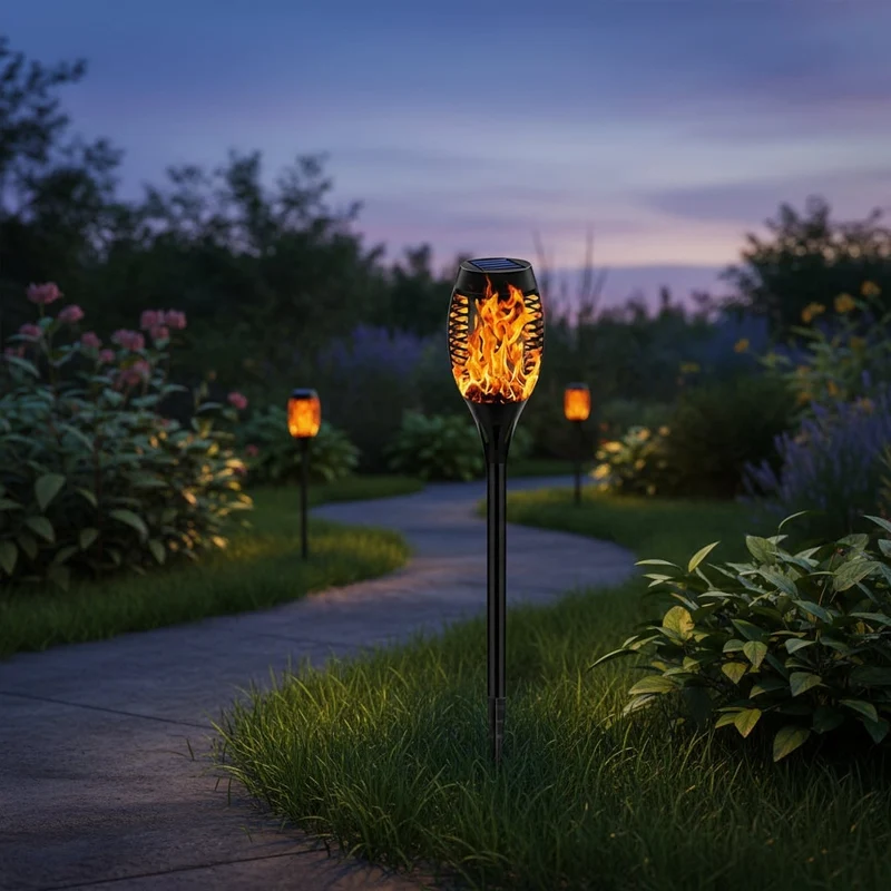 Halloween Solar Garden Torch Lamp with Flickering Flame Effect for the Balcony
