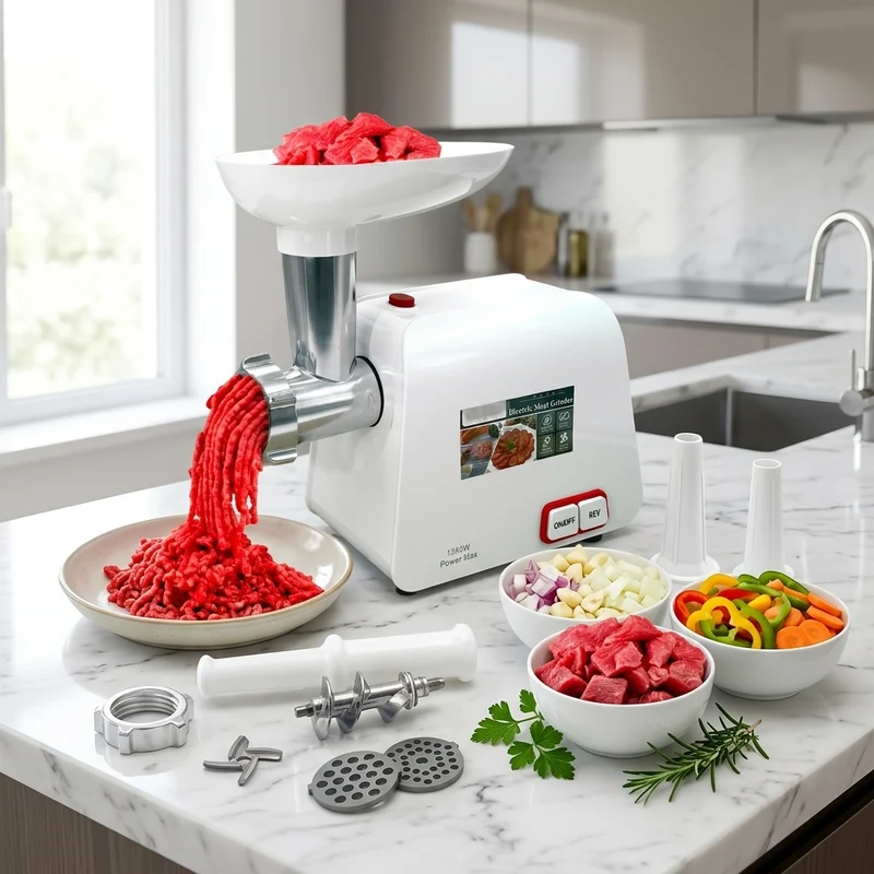 Tritacarne Elettrico Professionale 1340W Acciaio Inox