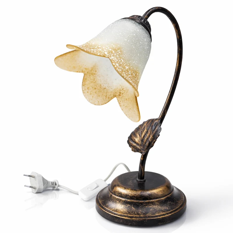 Lampade da Tavolo Vintage in Ferro-Vetro singola e doppia