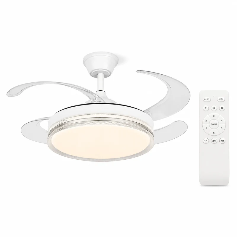 Ventilatore da Soffitto 48” LED 72W con Pale Retrattili