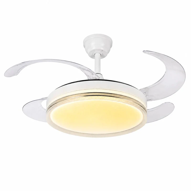 Ventilatore da Soffitto 48" LED 72W Pale Retrattili Telecomando DC