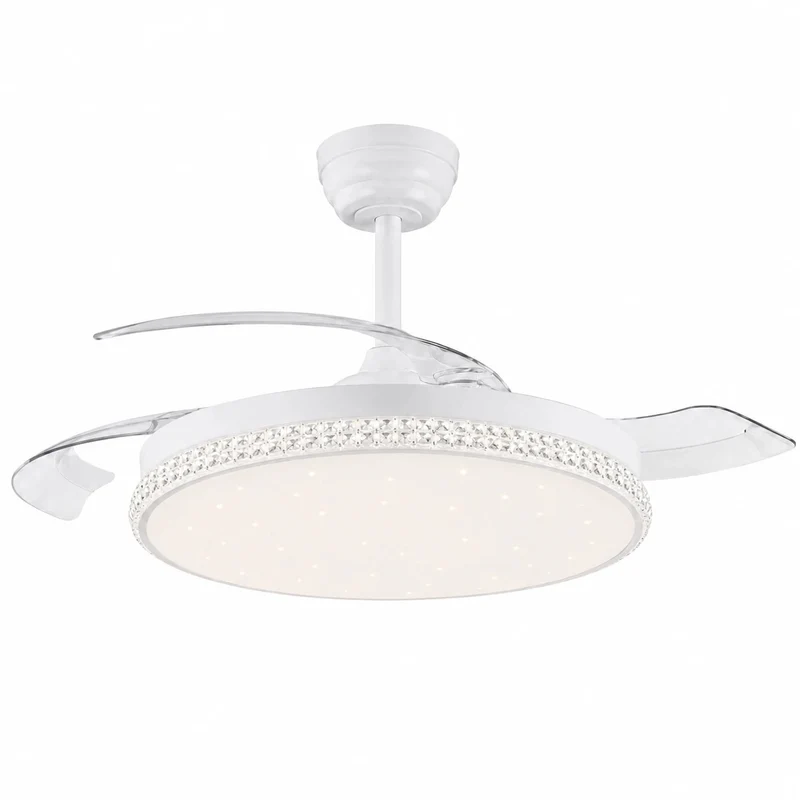 Ventilatore LED da Soffitto 80W con Luce Effetto Stellato