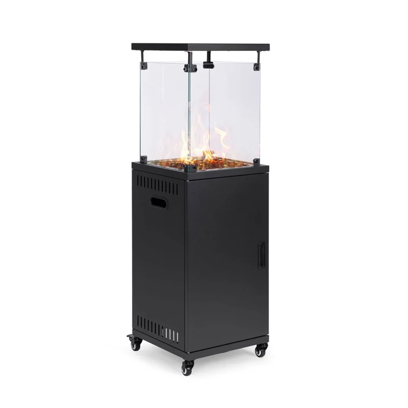 Caminetto a Gas da Esterno con Roccia Lavica e Ruote – 12kW
