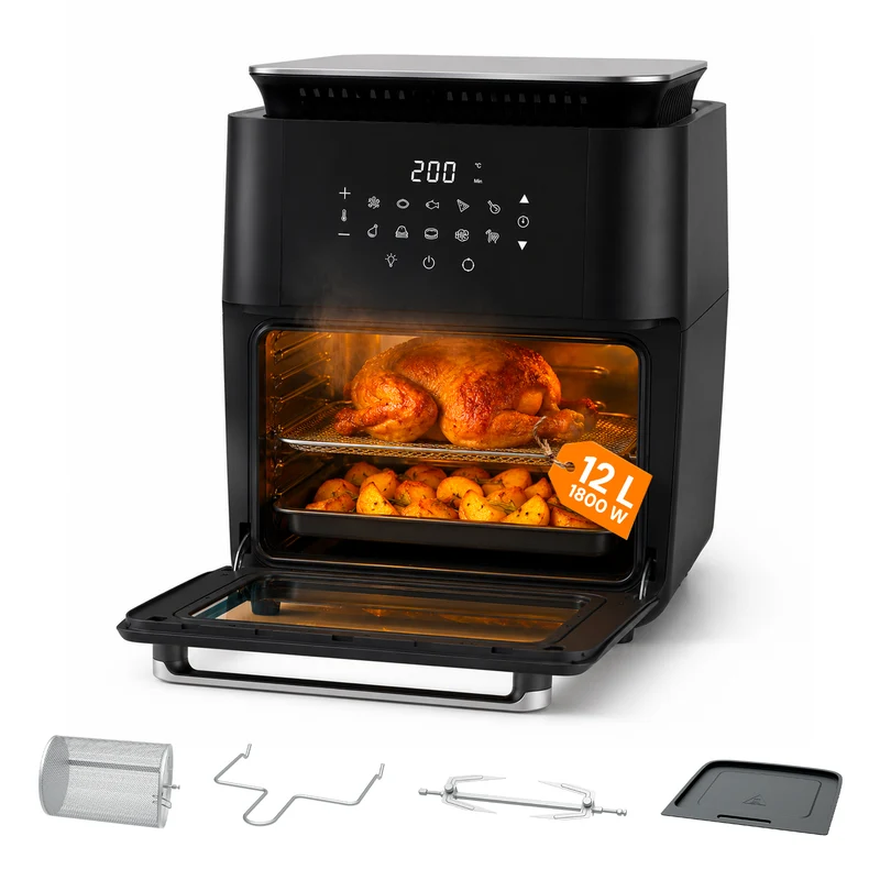 Friggitrice Aria 12L con Display LED Touch Timer 60 Min e Ricette Preimpostate