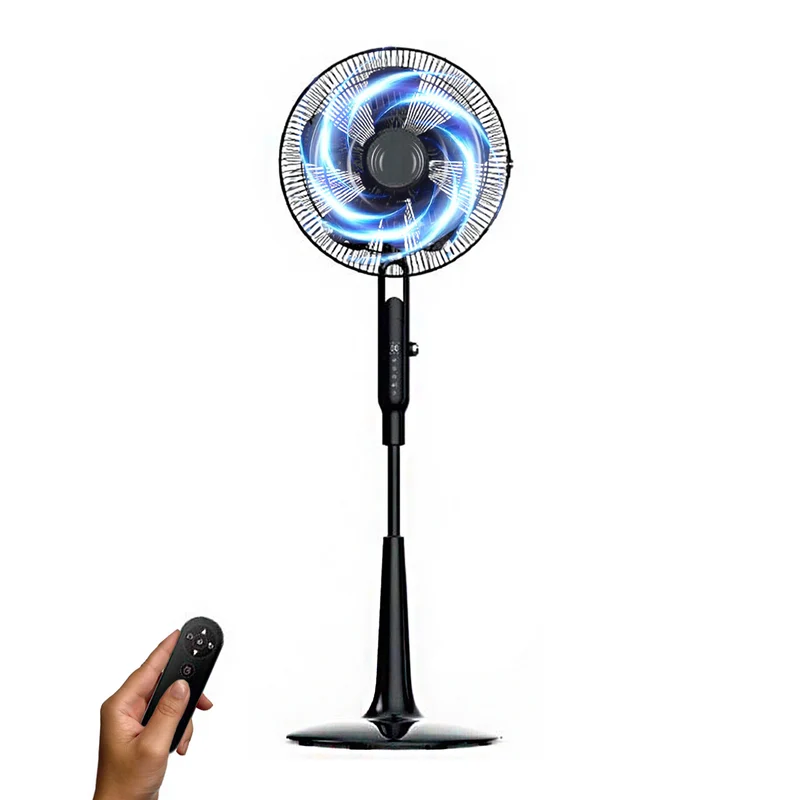 Ventilatore A Piantana 5 Pale 10 Velocità Con Timer E Telecomando 45w Nero