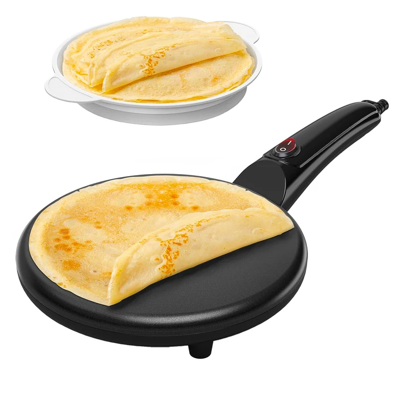 Padella Antiaderente Per Crepes Con Manico 20cm 700w