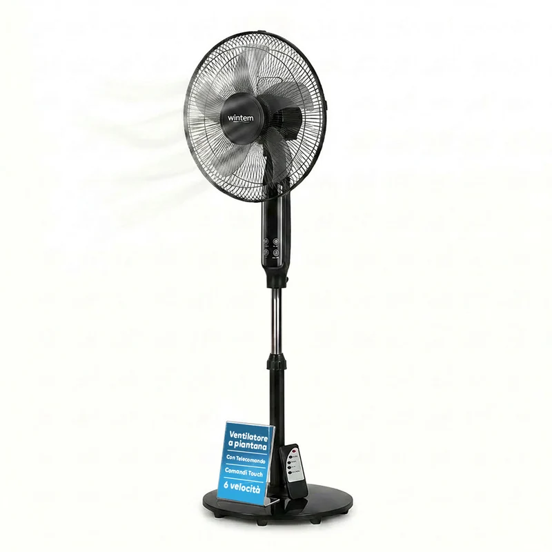 Ventilatore 40W a Piantana 40 cm con Telecomando e Altezza Regolabile fino a 135 cm – 6 Velocità