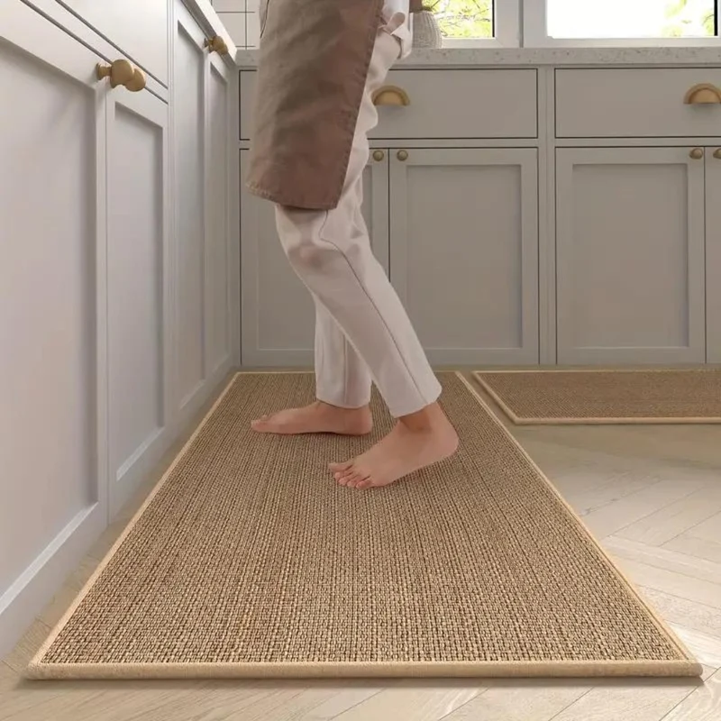 Retro non-slip kitchen mat with excellent grip