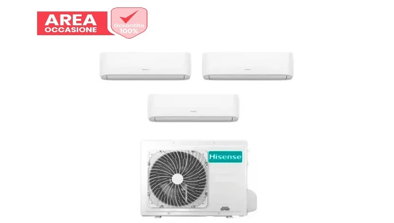 AREA OCCASIONI Climatizzatore Condizionatore Hisense Trial Split Inverter serie HI-COMFORT 9+9+9 con 3AMW62U4RJC R-32 Wi-Fi Integrato 9000+9000+9000