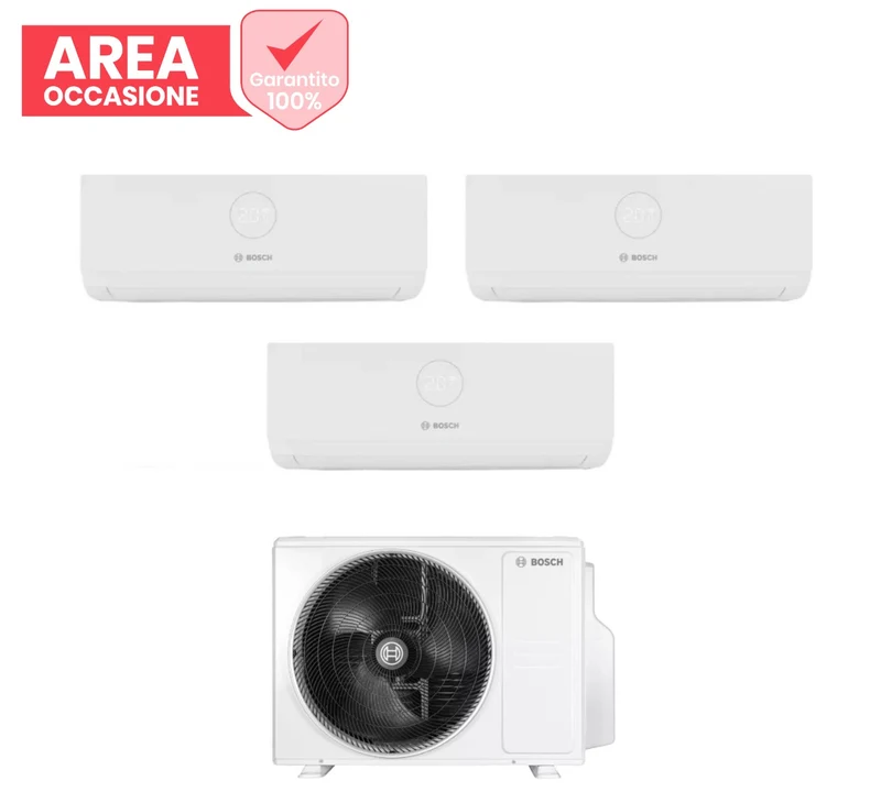 AREA OCCASIONI Climatizzatore Condizionatore Bosch Triali Split Inverter serie CLIMATE 3000i 9+9+12 con CL5000M 79/3 E R-32 Wi-Fi Optional 9000+9000+12000
