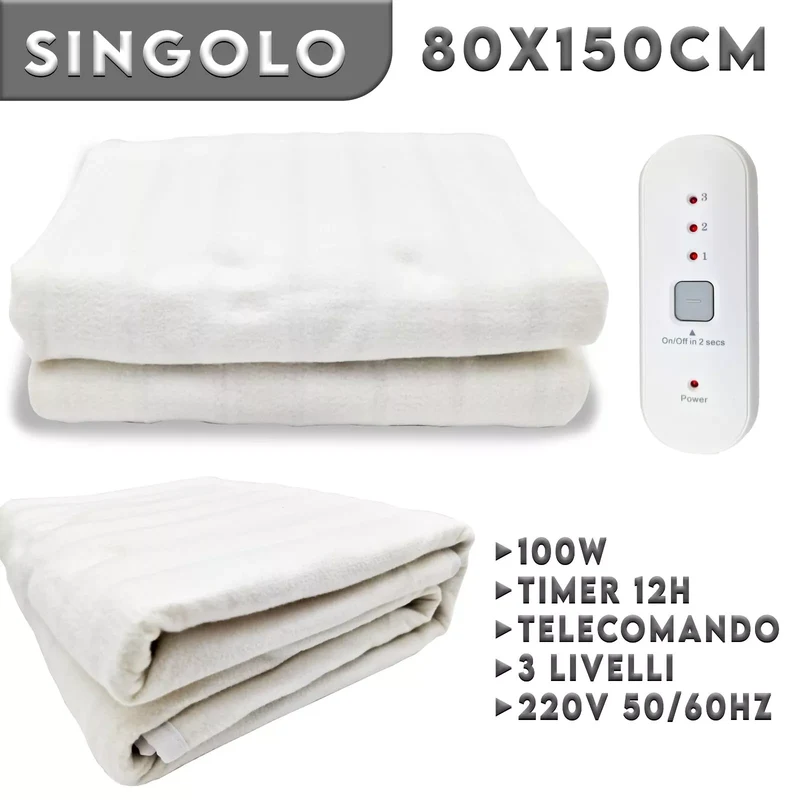 Scaldaletto Elettrico Lavabile Matrimoniale e Singolo