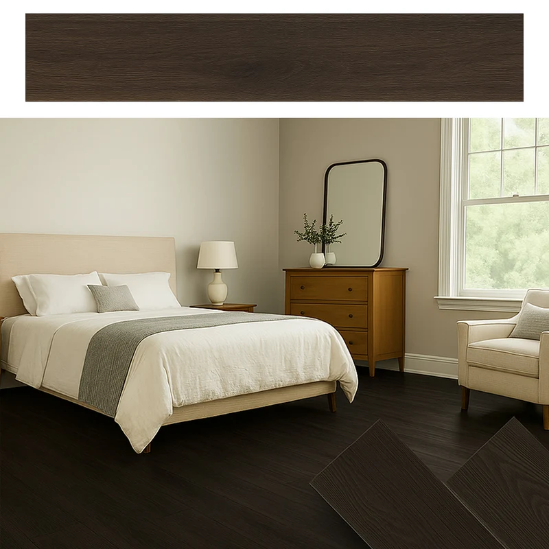 MAKA Pavimento PVC Adesivo Effetto Legno Wenge (15 PZ) 2m²