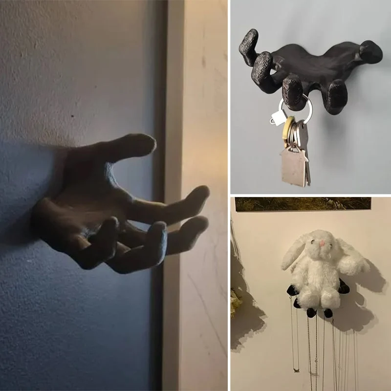 Halloween Wall-Mounted Demon Hand Hanger, Black Gothic Wall Decoration and Key Holder