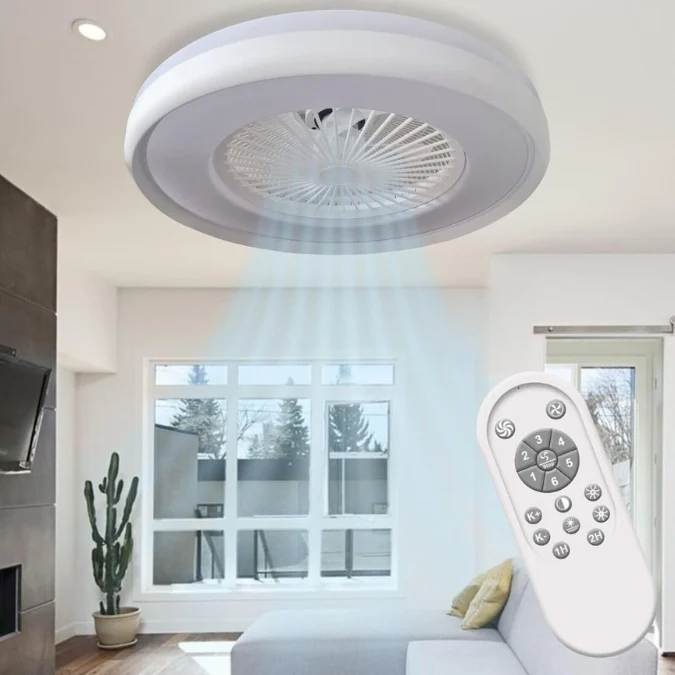 Ventilatore da Soffitto Silenzioso con Luce LED e Telecomando