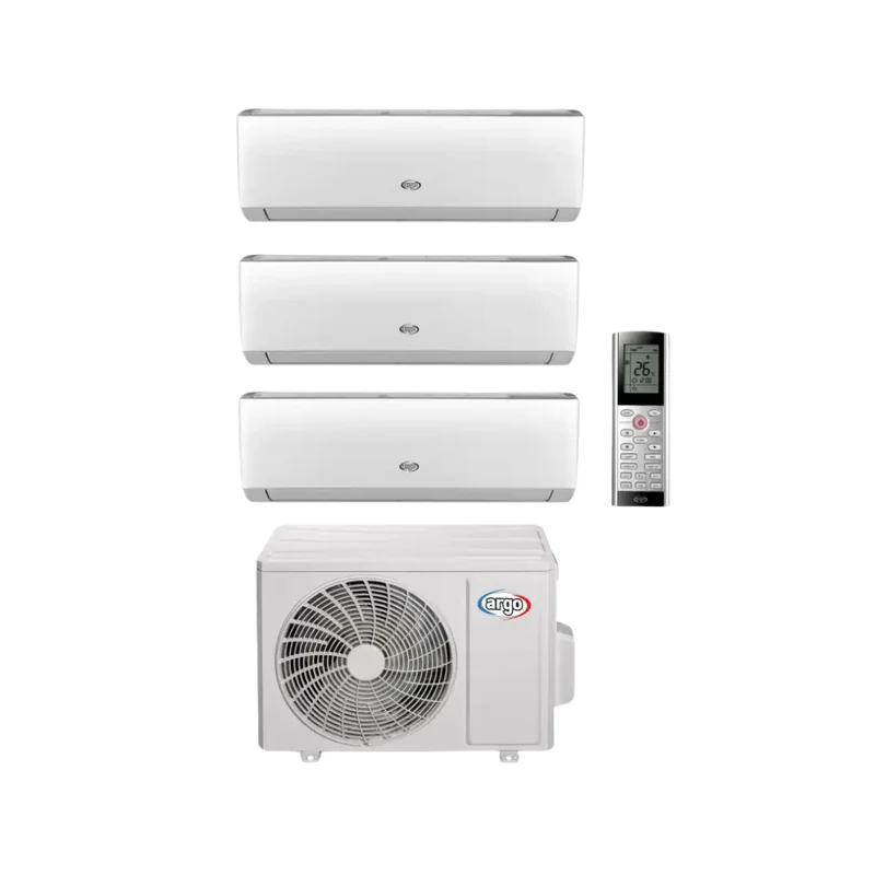 Argo Clima Trial Condizonatore, DC Inverter, 3 Unità Interne 9000 + 9000 + 12000 Btu/h Con Wifi + Unità Esterna 21000 Btu/h Con Wifi