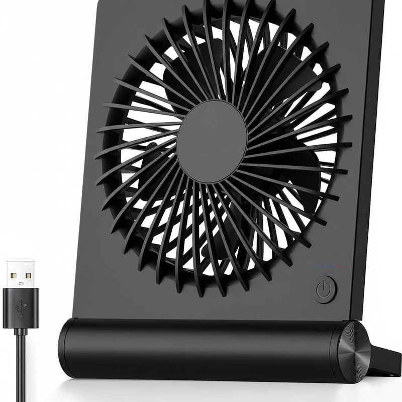 Portable USB Desk Fan with Foldable Clip Design