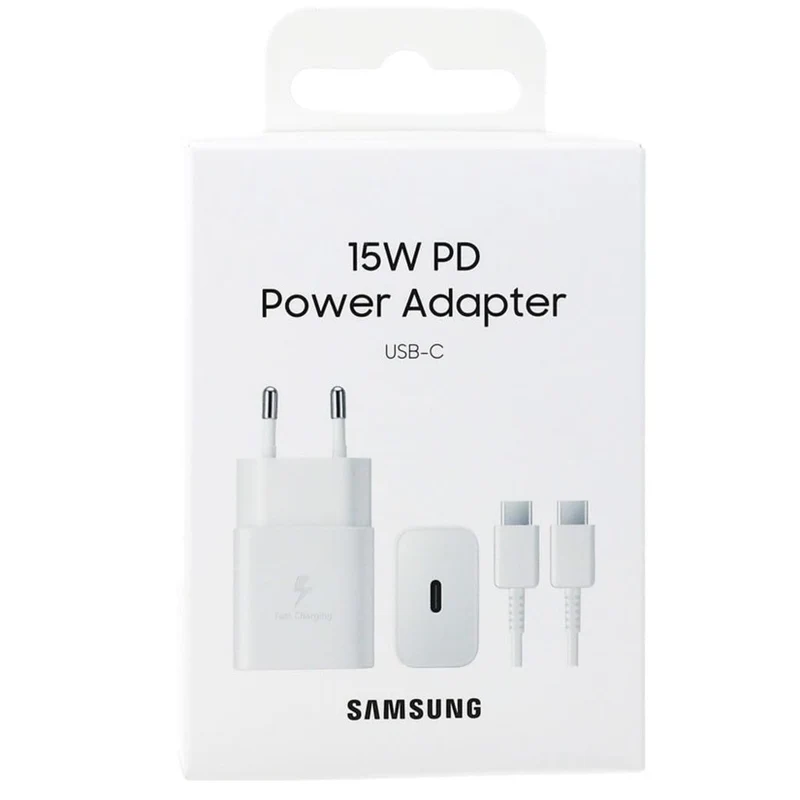 Samsung Ep-T1510X Caricabatteria Originale Caricatore 15W Usb-C Con Cavo Bianco