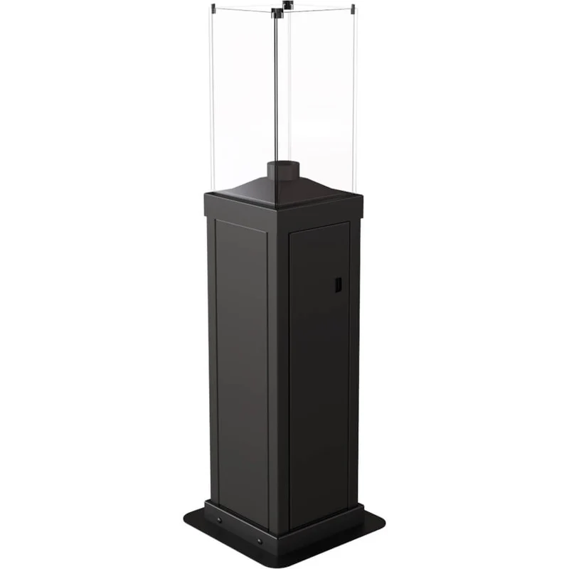 Stufa a Pellet Decorativa Senza Canna Fumaria da Esterno 146x44x44cm Flig Tennessee Nera