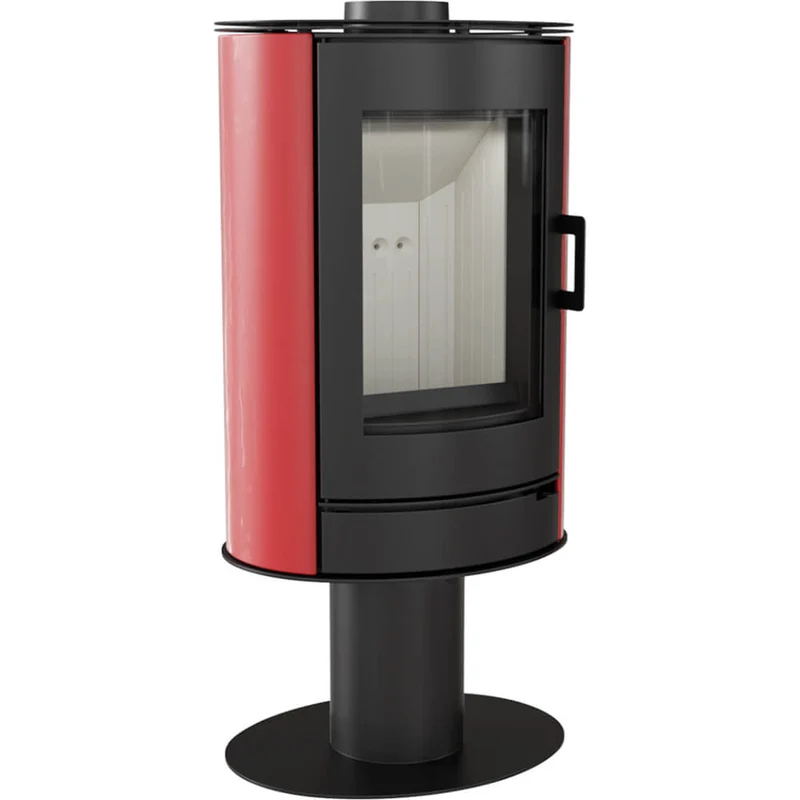 Stufa a Legna 5,5/10,5KW Piastrellata in Acciaio Flig Springfield Rossa