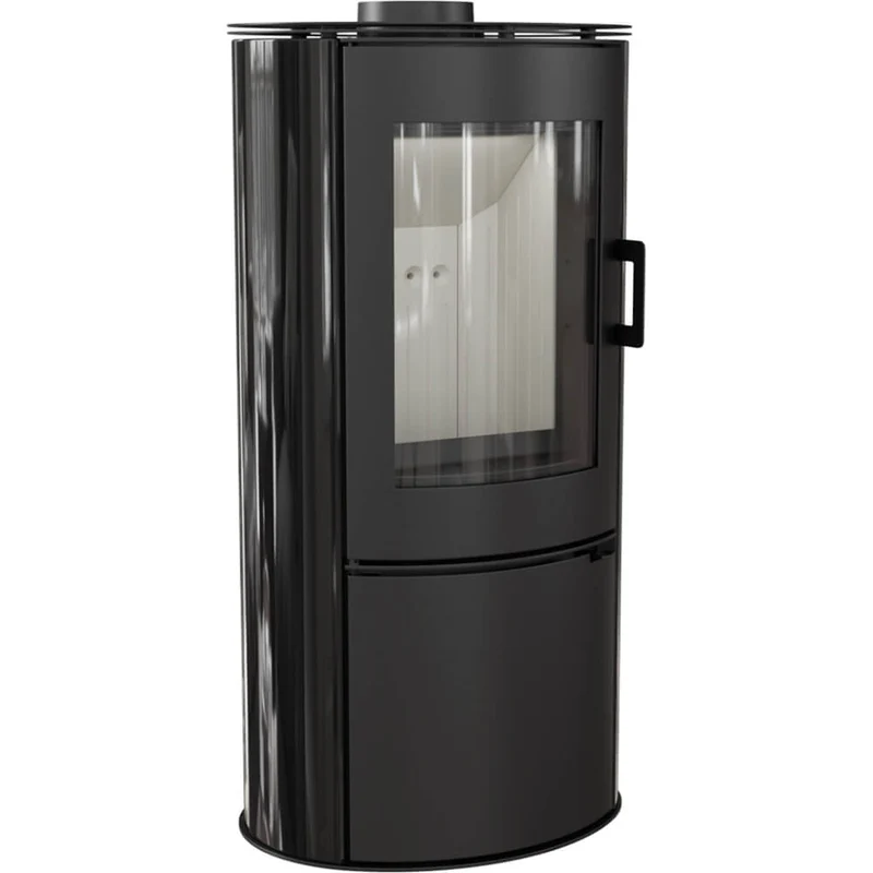 Stufa a Legna 5,5/10,5KW Piastrellata in Acciaio Flig Paramount Nera