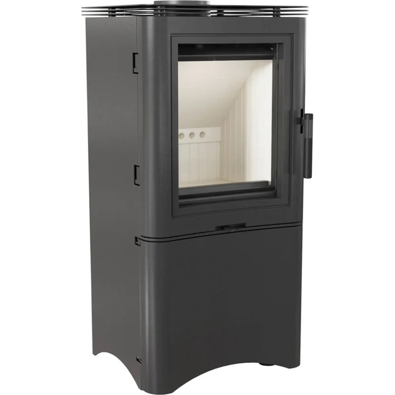 Stufa a Legna 5,5/9KW in Acciaio Flig Ontario Nera