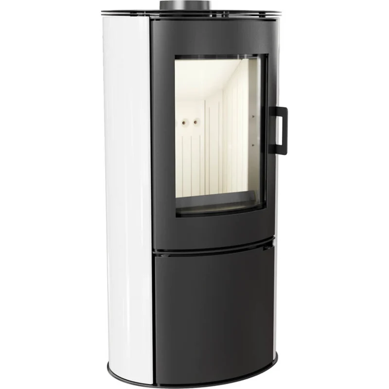 Stufa a Legna 5,5/10,5KW Piastrellata in Acciaio Flig Paramount Bianca