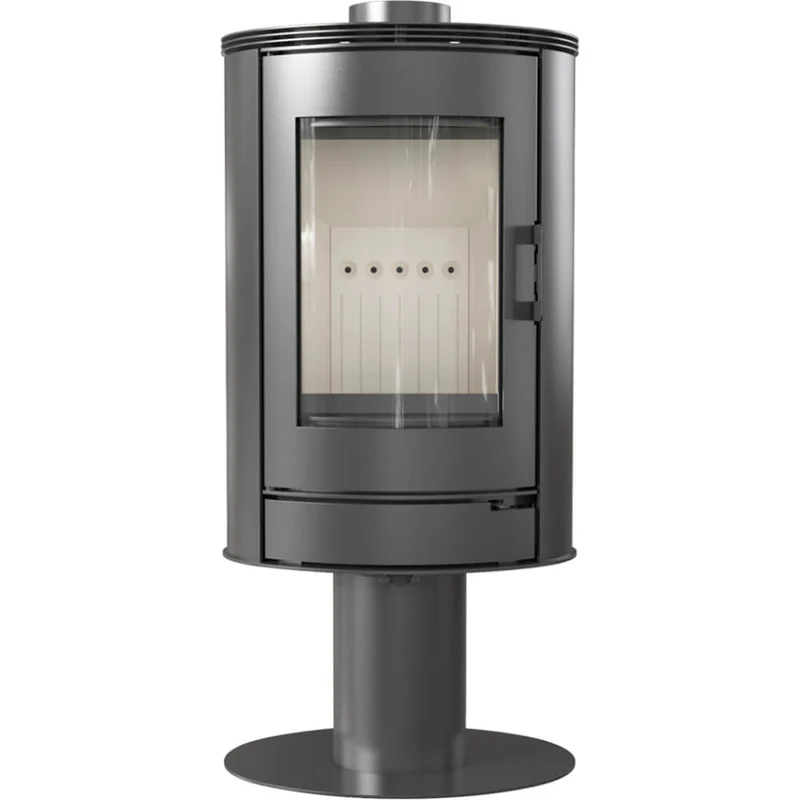 Stufa a Legna 5,5/10,5KW Piastrellata in Acciaio Flig Springfield Nera