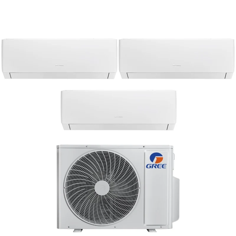 Climatizzatore Condizionatore Gree Trial Split Inverter serie PULAR 9+9+18 con GWHD(24)NK6OO R-32 Wi-Fi Integrato 9000+9000+18000