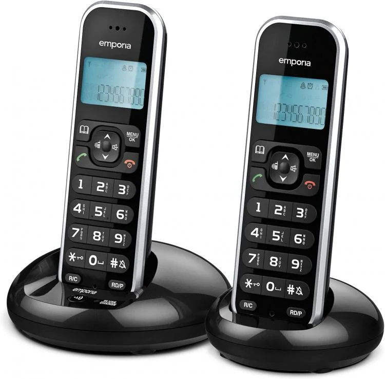 Telefono Cordless Emporia Fb85 Twin Black Coppia Telefoni Casa Ufficio Wireless