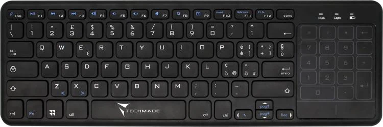 Techmade Tastiera Wireless Tm-Bk268T Con Touchpad Black Pc Computer