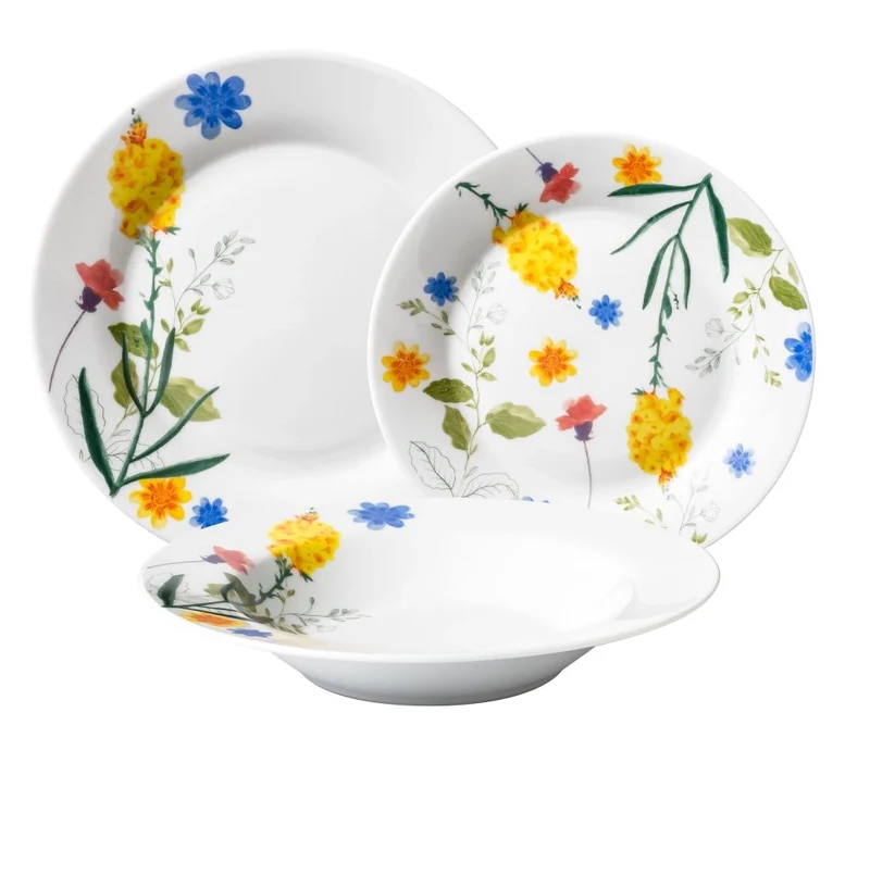 Servizio di Piatti da Tavola in Ceramica Trend Lucerna 18 Pezzi