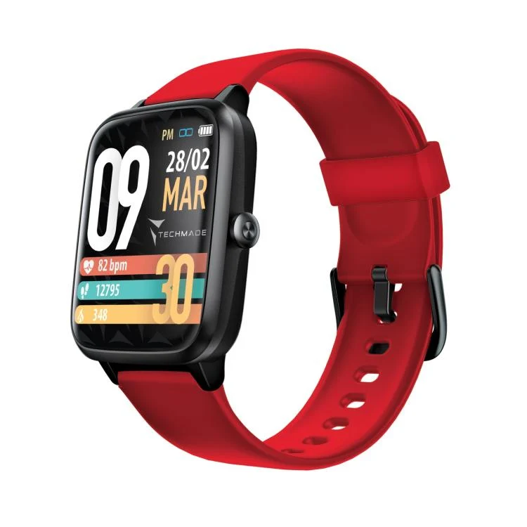 Techmade Smartwatch Move Bluetooth E Gps Integrato Sport Impermeabile Ip68 Red