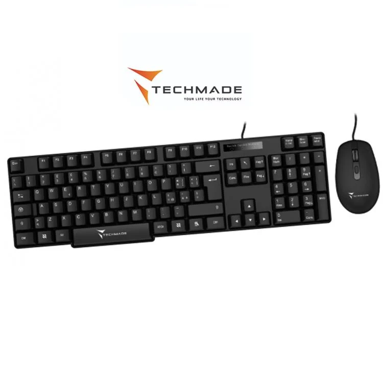 Techmade Combo Set Tastiera + Mouse Wired Keyboard Layout Italia Pc/Portatile