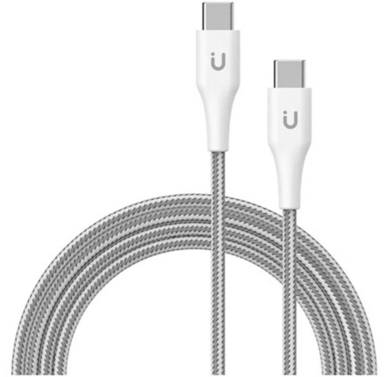 Cavo Di Ricarica E Trasferimento Tunit USB-C / USB-C 1 Metro 60w Titanio Bianco
