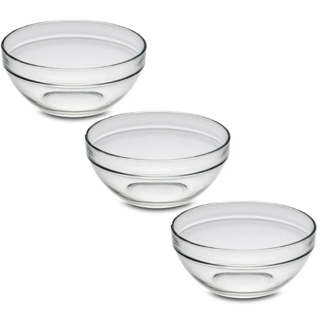 Set 3Pz Ciotole Vetro Antipasto Ciotoline Salse Aperitivo Snack Insalatiera Ø6Cm