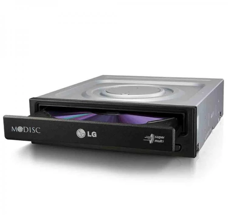 Lg/Hitachi Masterizzatore Dvd Interno Gh24Nsd5 Sata Bulk Lettore Disco Cd Nero