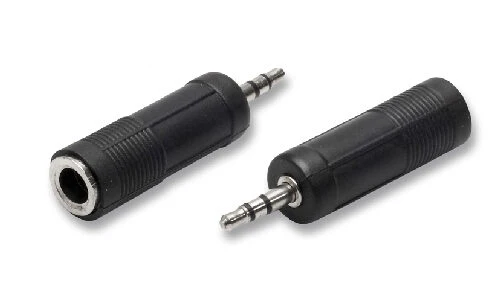 nuovaVideosuono 5/02 adattatore per inversione del genere dei cavi Jack 3.5mm Jack 6.35mm Nero, Cromo
