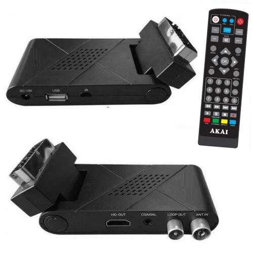 AKAI | DECODER MINI STICK DIGITALE TERRESTRE DVB-T2 SCART HDMI USB FULL HD H265