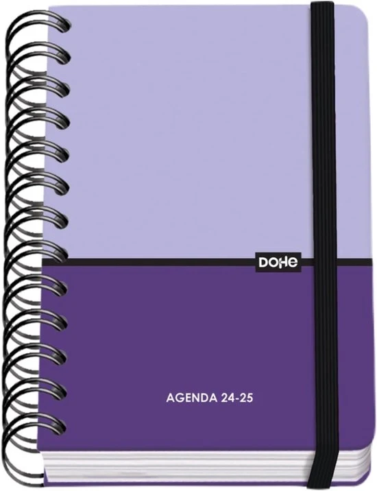 Agenda scolastico 2024-2025 - giorno per pagina - A6 - viola Duo - chiusura a anello