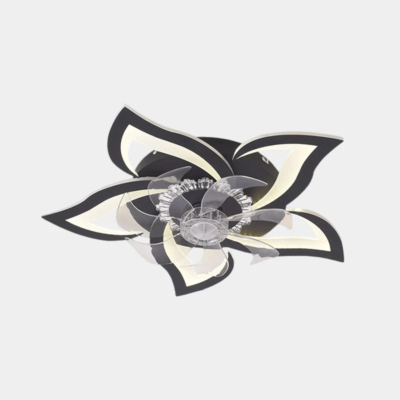 Flower Ceiling Fan with Light Semi-Flush, 3 Colors