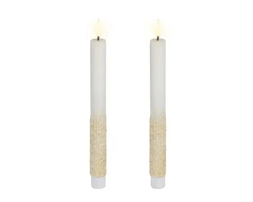 Coppia Candele LED Bianche Ø2,2 x H24,5 cm | Kaemingk