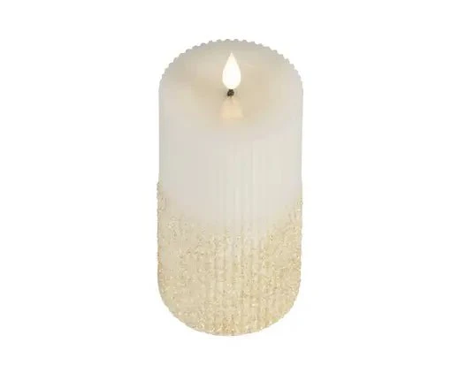 Candela LED Bianca Ø7,5 x H18 cm | Kaemingk