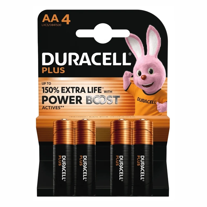 Batterie AA Duracell Plus – Energia a Lunga Durata Blister 4Pz
