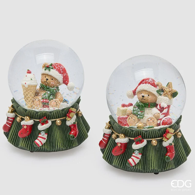 Sfera ad acqua carillon con orsetto H.14,5 D.11,5 | EDG