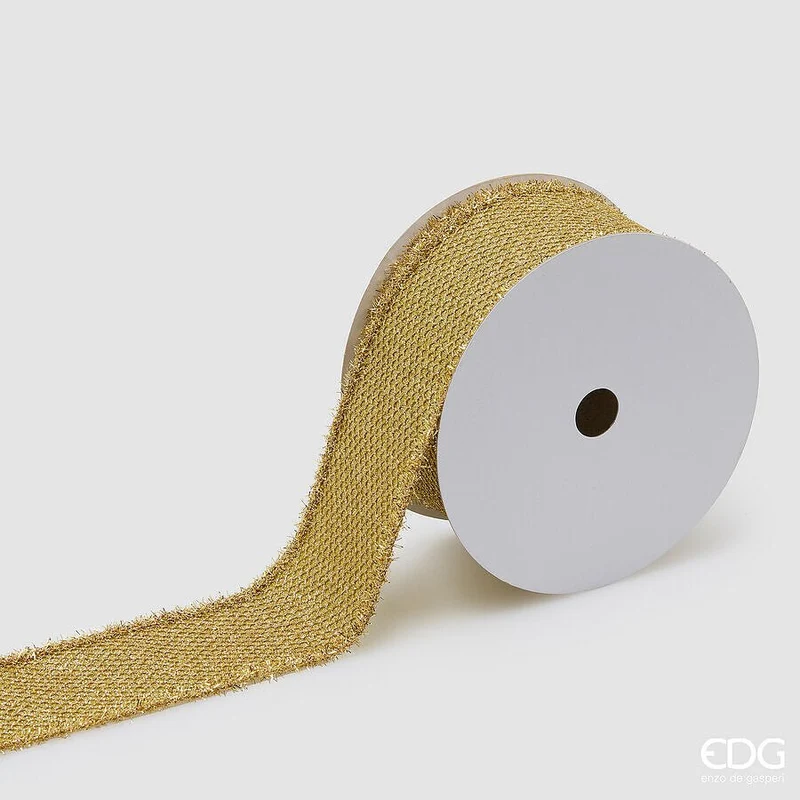 Nastro natalizio glitter oro H6,3x10mt | EDG