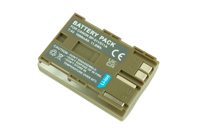 7,4V 1600mAh Li-ion Camcorder-Akku für Canon BP-511 BP-511A MV300 MV600 ZR60 Optura