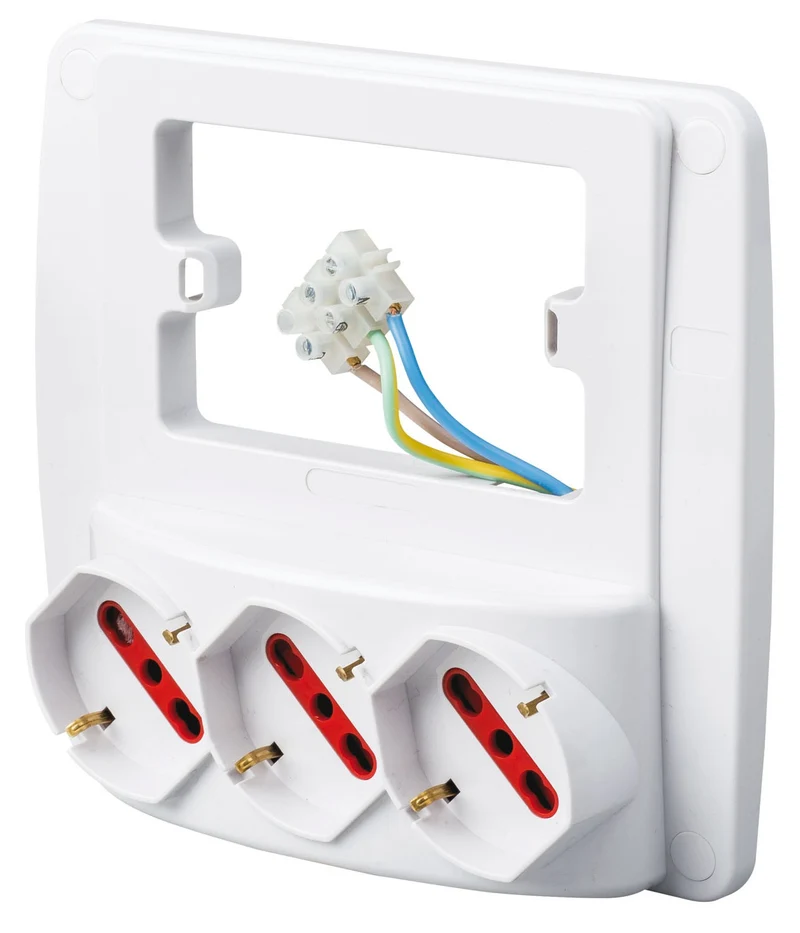 Multiprese da parete Emilia Schuko RS94130