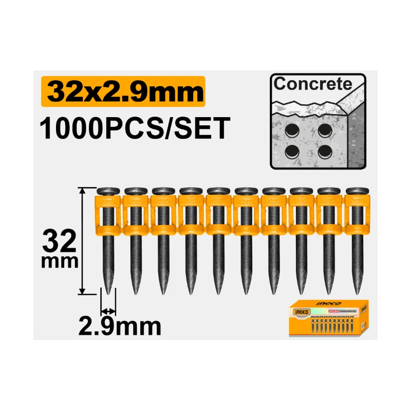 Set 1000pz Chiodi in Acciaio 32X2,9mm